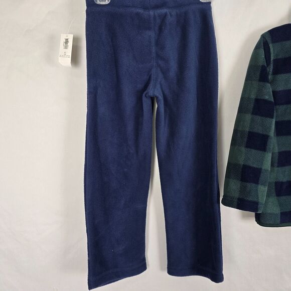 Old Navy Outfit Toddler 4T Blue Green Burgundy Fleece 1/3 Zip Top & 2 Pants NWT - Picture 11 of 16